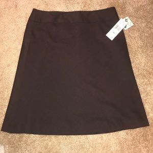 Anne Klein Chocolate Wool A-Line skirt